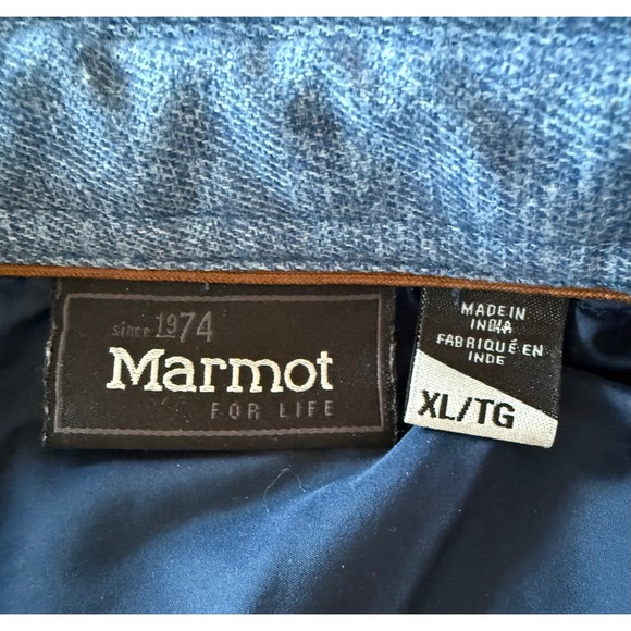 Marmot Insulated Snap Front Work Shirt Jacket Blue Mens Large Warm Thick Outdoor - Picture 12 of 16